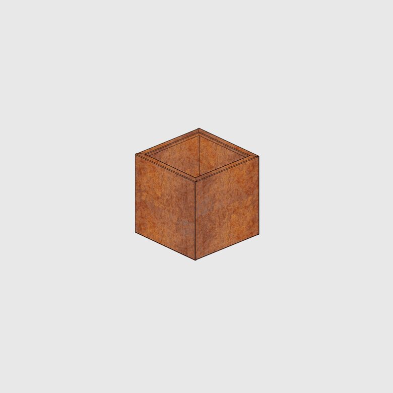 Corten Planter Box CUBO 500 × 500 × 500 with legs